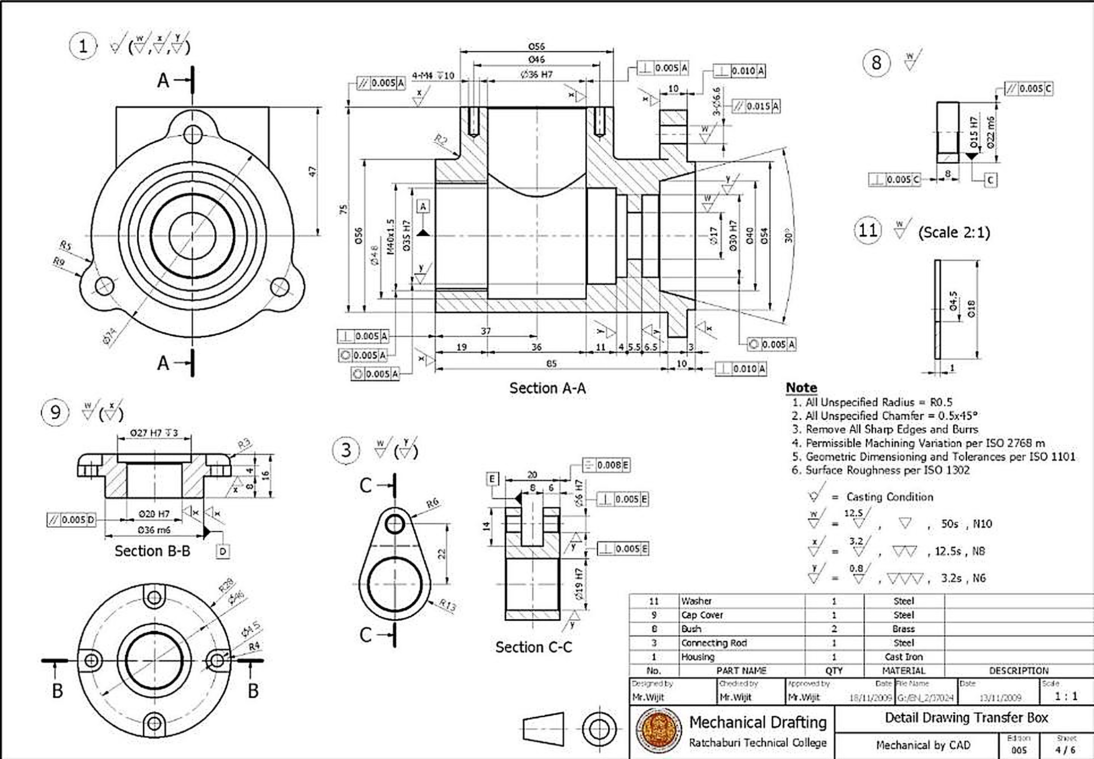 Gearbox Housing & Shaft Group view 1